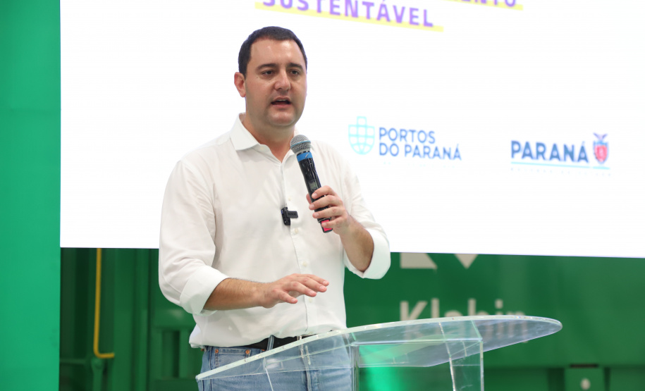 Governador Carlos Massa Ratinho Junior na inauguração do Terminal Portuário da Klabin em Paranaguá
