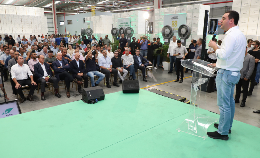 Governador Carlos Massa Ratinho Junior na inauguração do Terminal Portuário da Klabin em Paranaguá