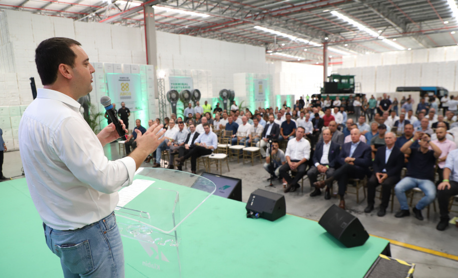 Governador Carlos Massa Ratinho Junior na inauguração do Terminal Portuário da Klabin em Paranaguá