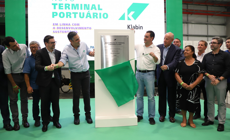 Governador Carlos Massa Ratinho Junior na inauguração do Terminal Portuário da Klabin em Paranaguá