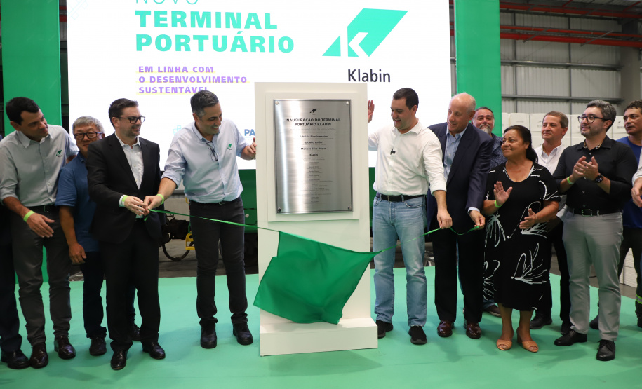 Governador Carlos Massa Ratinho Junior na inauguração do Terminal Portuário da Klabin em Paranaguá