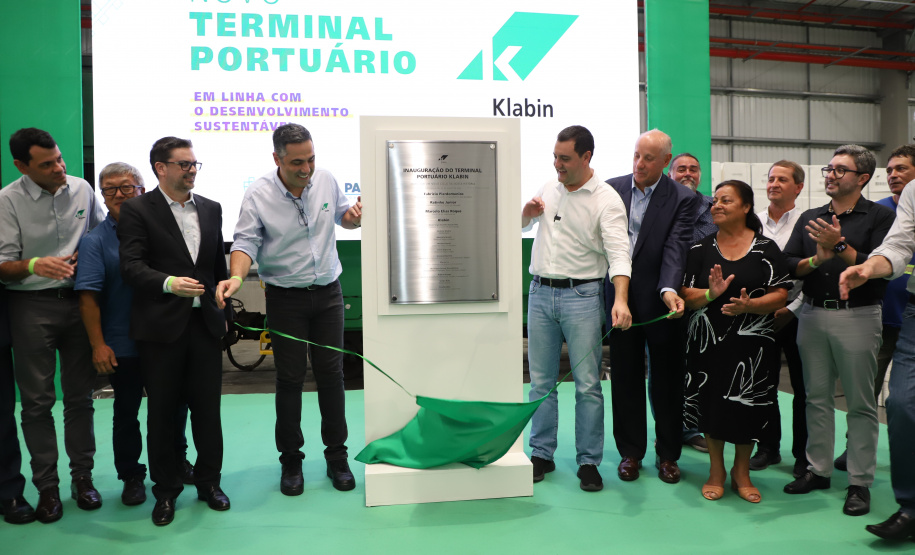 Governador Carlos Massa Ratinho Junior na inauguração do Terminal Portuário da Klabin em Paranaguá