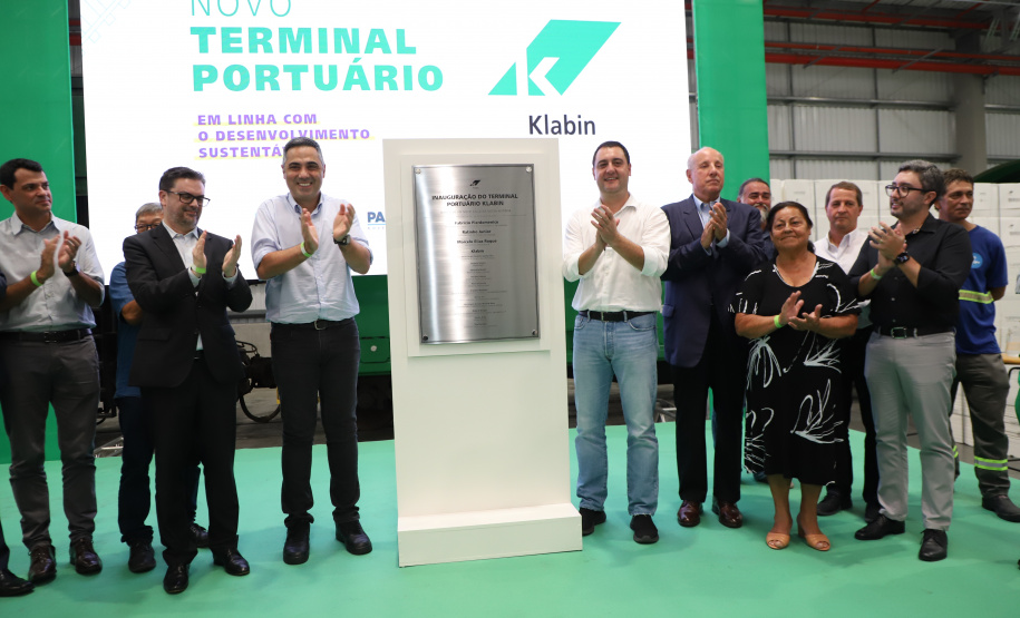 Governador Carlos Massa Ratinho Junior na inauguração do Terminal Portuário da Klabin em Paranaguá