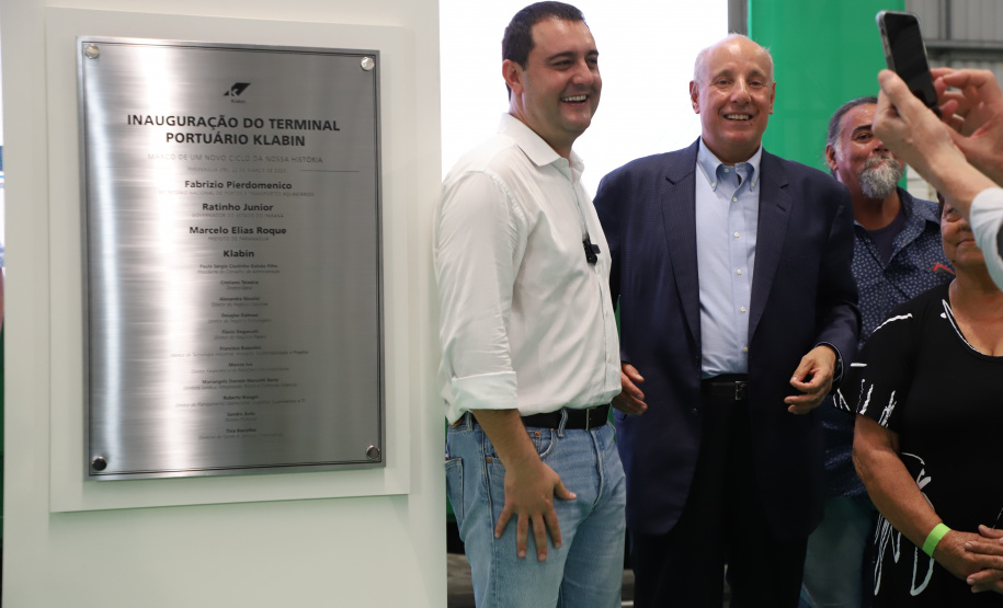 Governador Carlos Massa Ratinho Junior na inauguração do Terminal Portuário da Klabin em Paranaguá