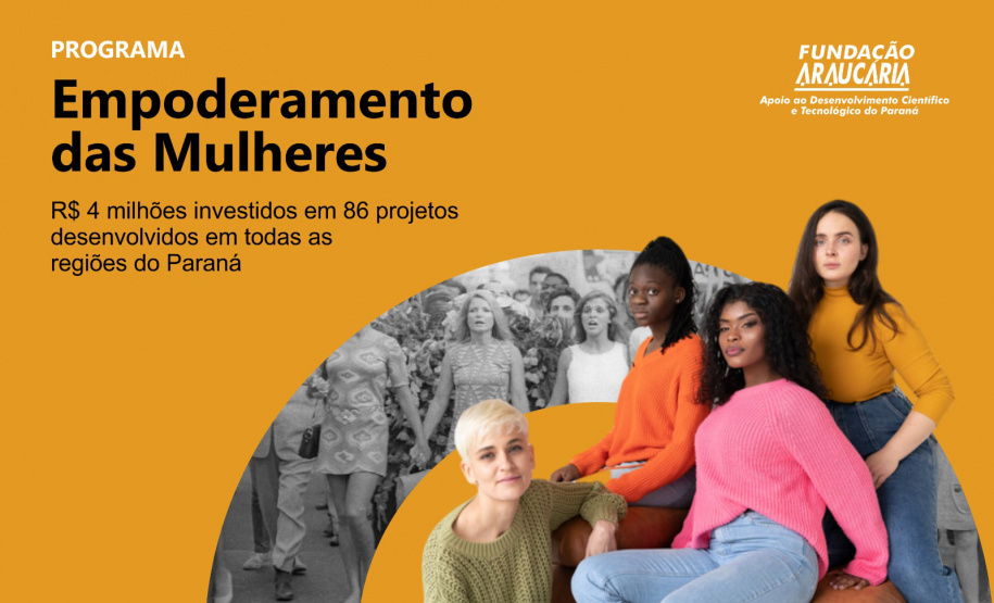 O empoderamento das mulheres com ações de combate à violência é tema de projetos apoiados pela Fundação Araucária