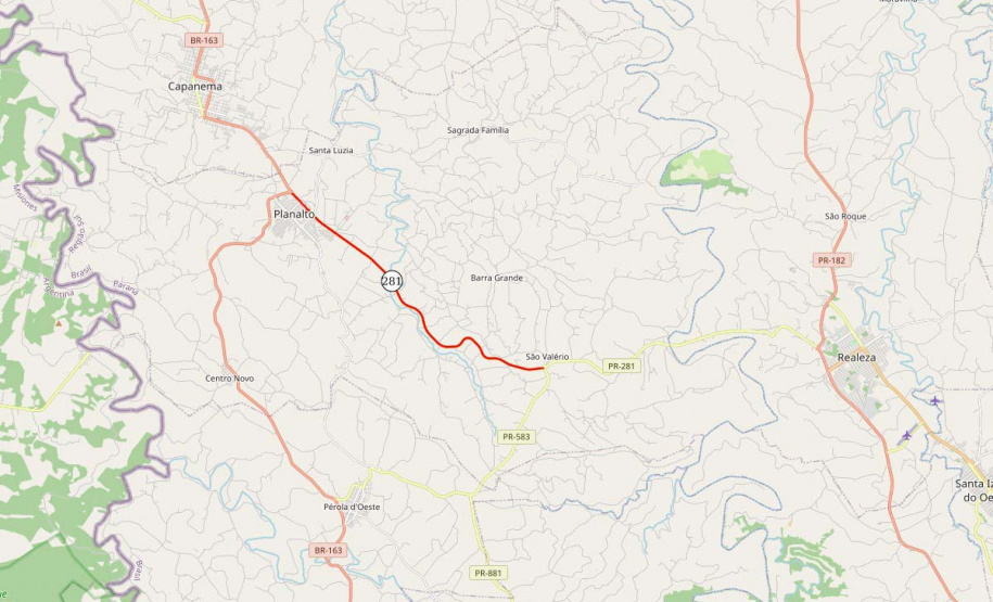 DER atende 50 mil habitantes com reforço de segurança viária da PR-281, no Sudoeste