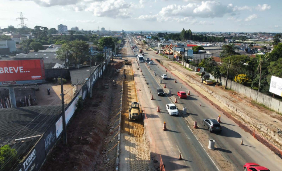 Com vigas concretadas, novo viaduto de São José dos Pinhais registra avanço das obras