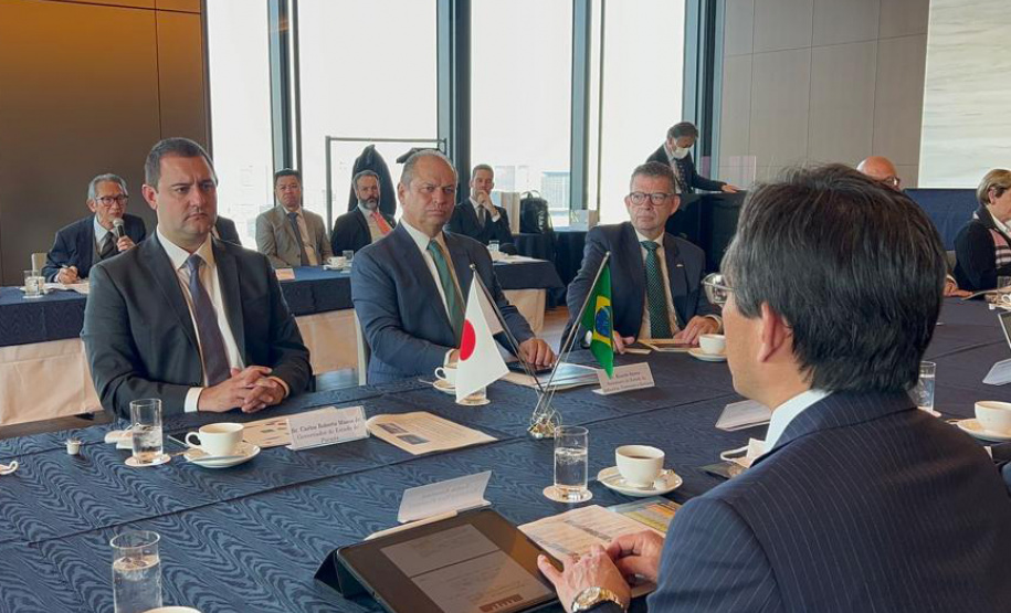 O governador Carlos Massa Ratinho Junior participou de uma série de agendas com empresários em Tóquio, no Japão, nesta quarta-feira (08).