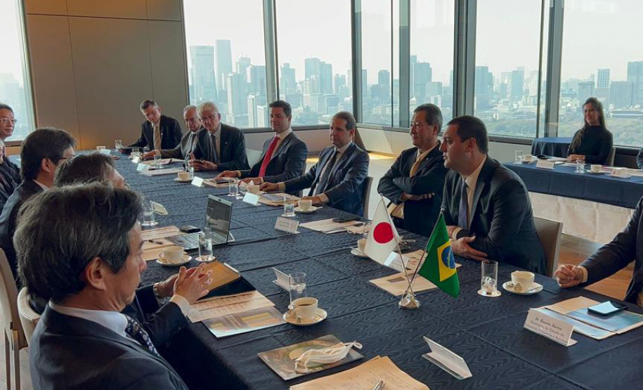 O governador Carlos Massa Ratinho Junior participou de uma série de agendas com empresários em Tóquio, no Japão, nesta quarta-feira (08).