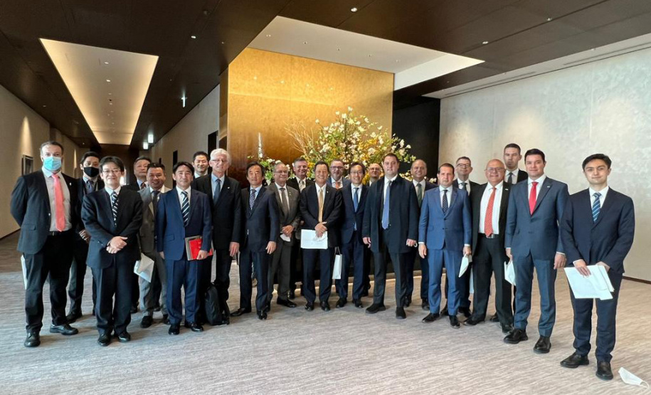 O governador Carlos Massa Ratinho Junior participou de uma série de agendas com empresários em Tóquio, no Japão, nesta quarta-feira (08).