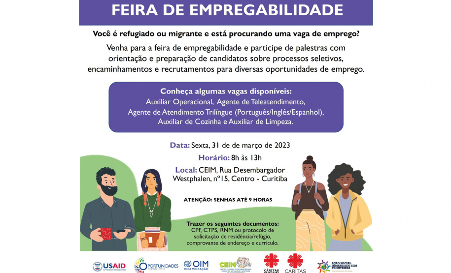 Mutirão traz mais de 100 vagas de emprego para migrantes nesta sexta-feira