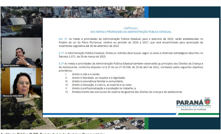 Propostas de diretrizes orçamentárias para 2024 são apresentadas em audiência pública