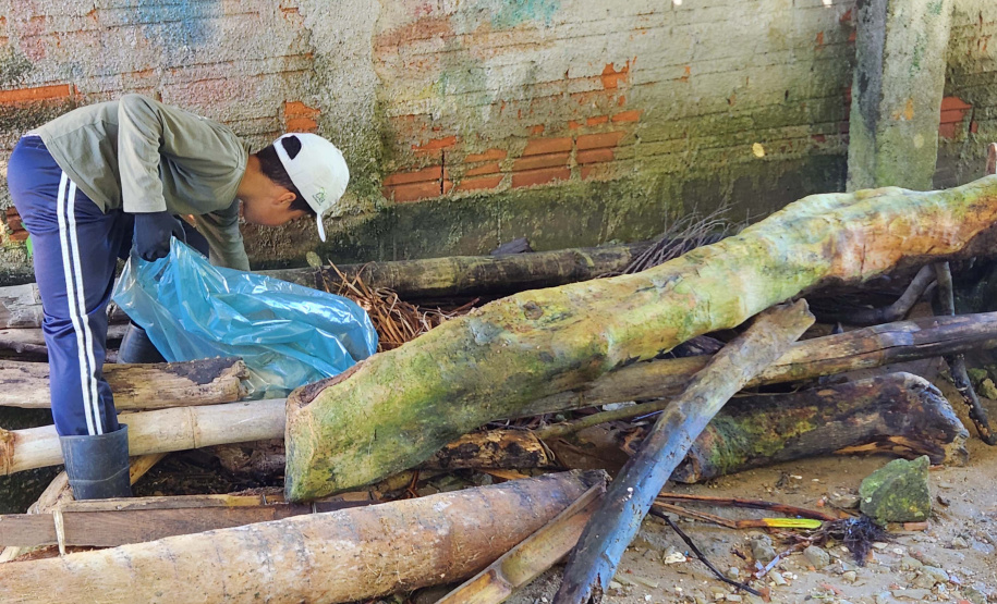 Portos do Paraná comanda mutirão de limpeza de resíduos sólidos na ilha de Eufrasina