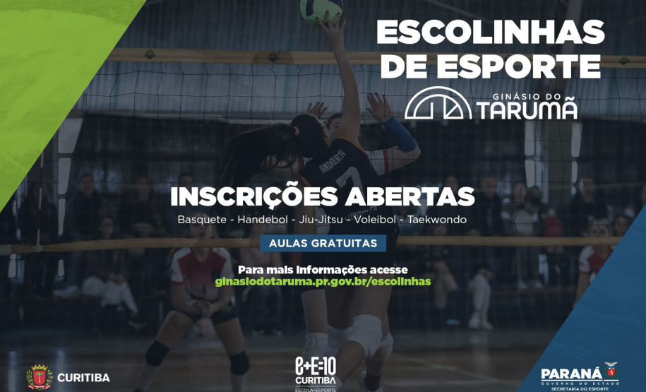 Ginásio do Tarumã oferece atividades de iniciação esportiva gratuitas para crianças e adolescentes