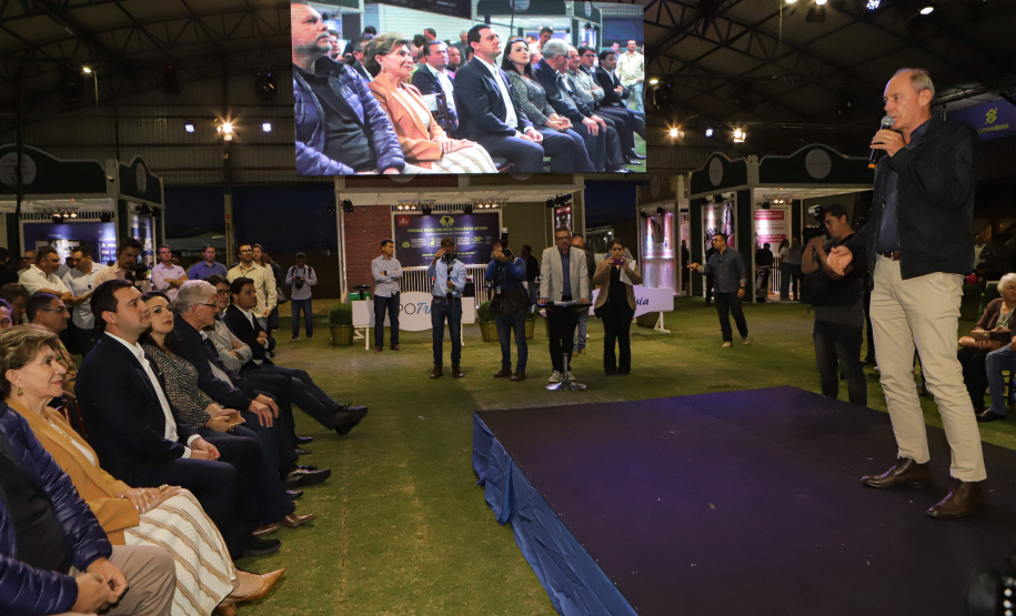 O governador Carlos Massa Ratinho Junior participou da abertura da ExpoFrísia, em Carambeí.