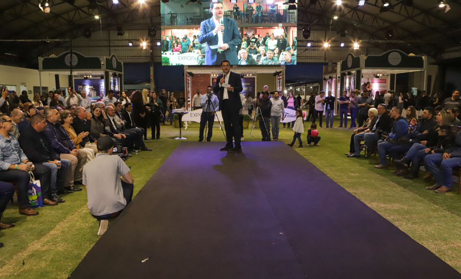 O governador Carlos Massa Ratinho Junior participou da abertura da ExpoFrísia, em Carambeí.