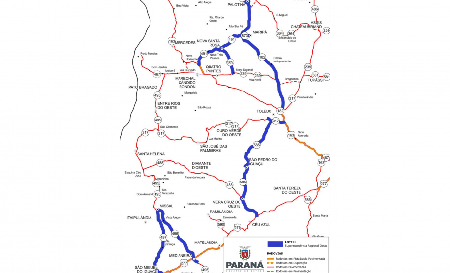 Lote H Oeste Edital de conservação rodoviária da região Oeste tem vencedor declarado