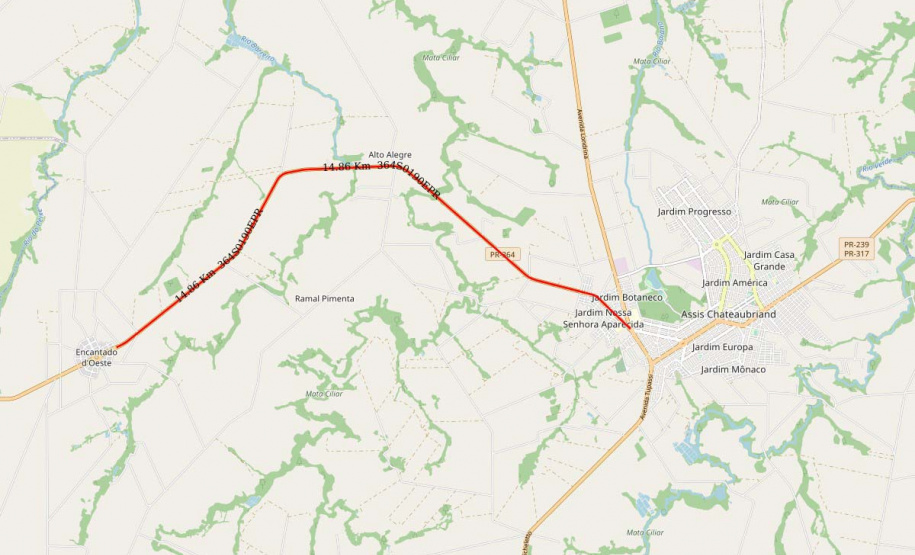 Governo investe R$ 1,6 milhão na conservação na PR-364, em Assis Chateaubriand