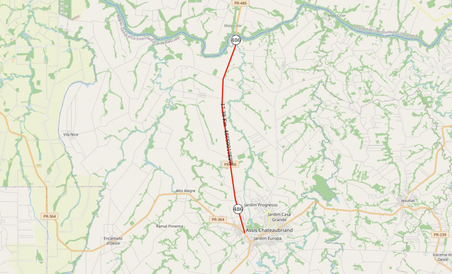 PR-486 conservação Assis Chateaubriand ao Rio Piquiri