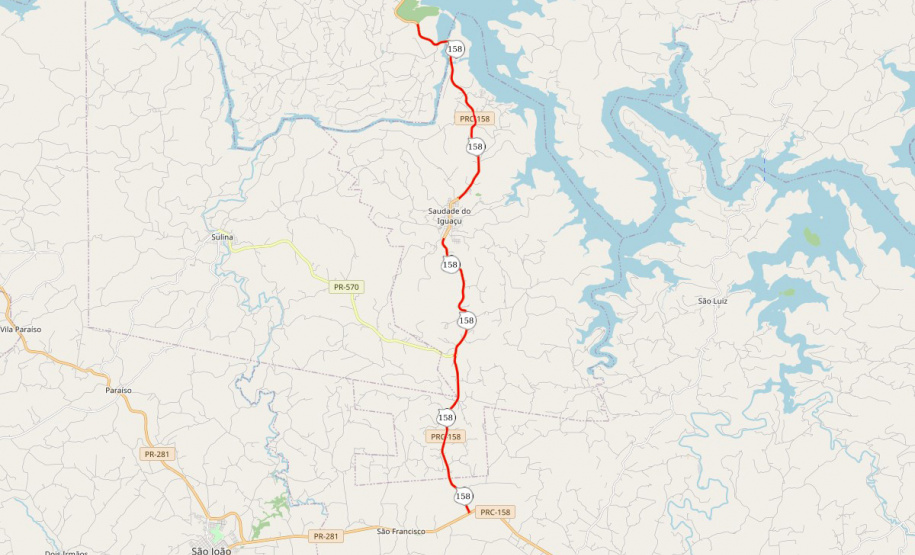 DER reforça sinalização da PRC-158 no acesso à Usina de Salto Santiago, no Sudoeste