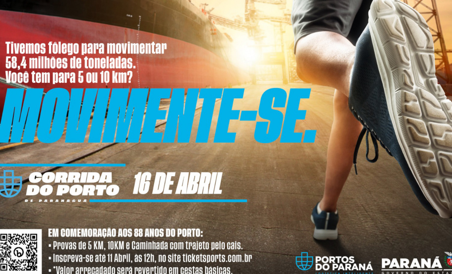 Corrida do Porto de Paranaguá arrecada 14 toneladas de alimentos com 1.200 inscrições