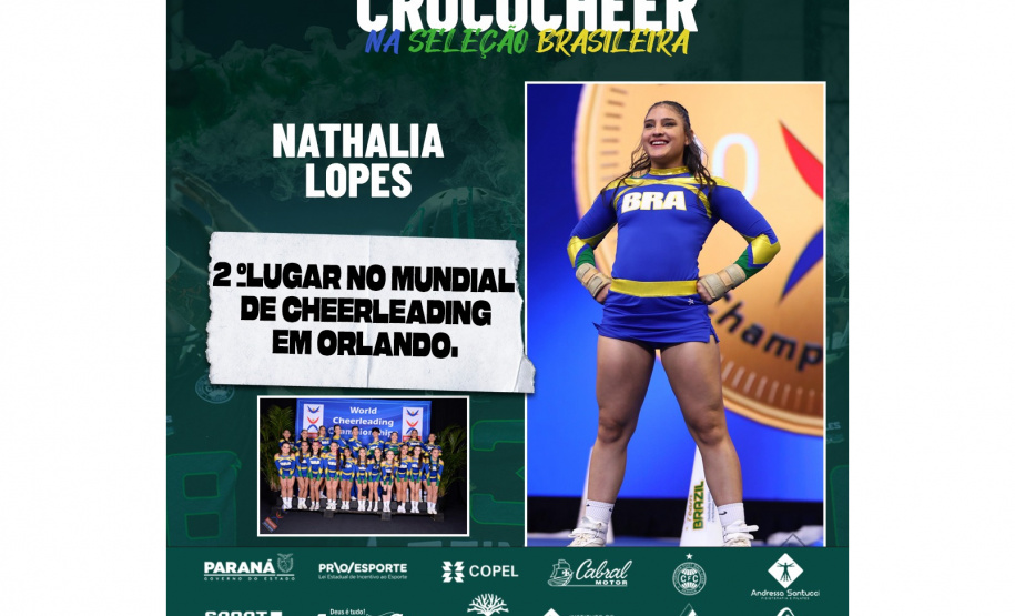 Paranaense conquista segundo lugar no mundial de cheerleading, em Orlando