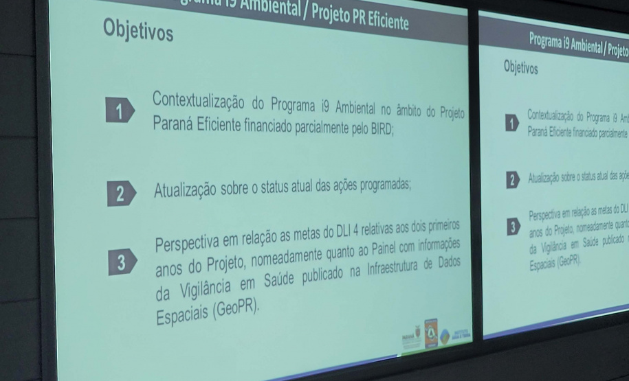 Técnicos do Instituto Água e Terra e do Banco Mundial se reuniram nesta quarta-feira (10) no Palácio das Araucárias para avançar no programa i9 Ambiental.