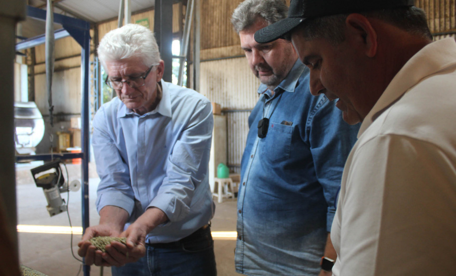 Visita técnica do Sistema Estadual de Agricultura a propriedades de café em Carlópolis