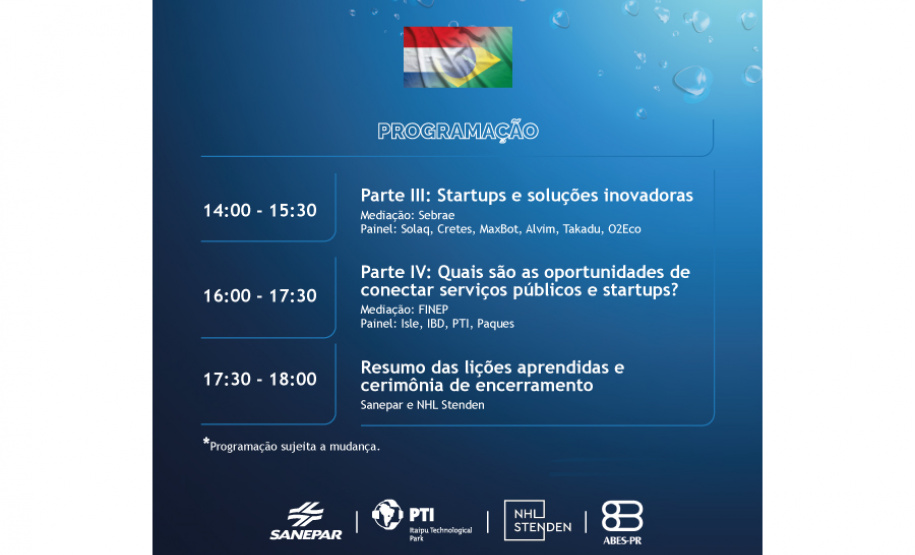 Inscrições abertas para evento internacional sobre inovações e tecnologias para água