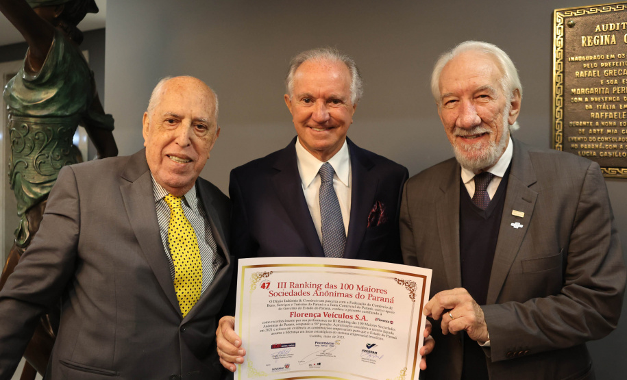 O governador em exercício Darci Piana  participa da premiação do III Ranking das 100 Maiores Sociedades Anônomas do Paraná.