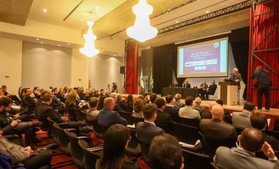 O governador em exercício Darci Piana  participa da premiação do III Ranking das 100 Maiores Sociedades Anônomas do Paraná.