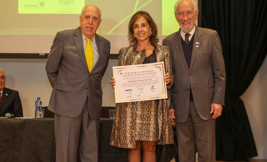 O governador em exercício Darci Piana  participa da premiação do III Ranking das 100 Maiores Sociedades Anônomas do Paraná.