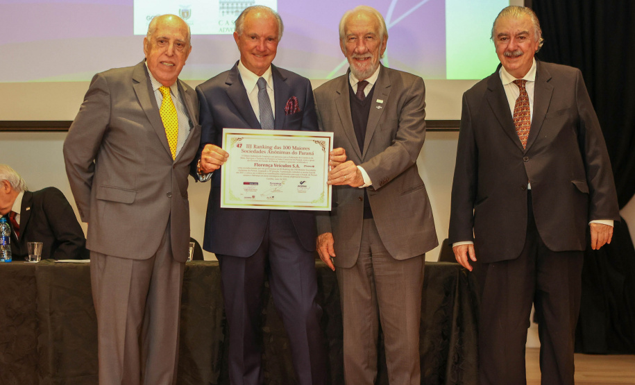 O governador em exercício Darci Piana  participa da premiação do III Ranking das 100 Maiores Sociedades Anônomas do Paraná.