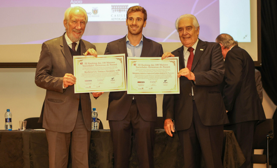 O governador em exercício Darci Piana  participa da premiação do III Ranking das 100 Maiores Sociedades Anônomas do Paraná.