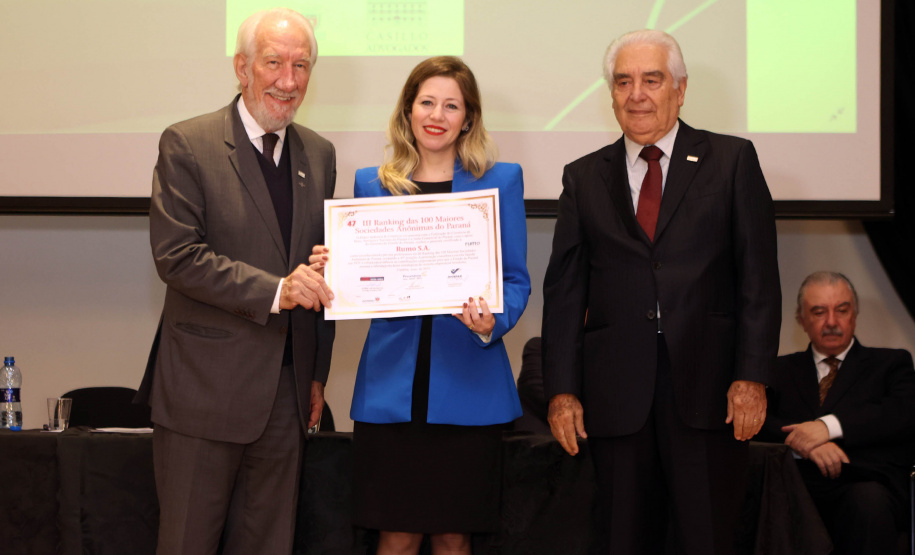 O governador em exercício Darci Piana  participa da premiação do III Ranking das 100 Maiores Sociedades Anônomas do Paraná.