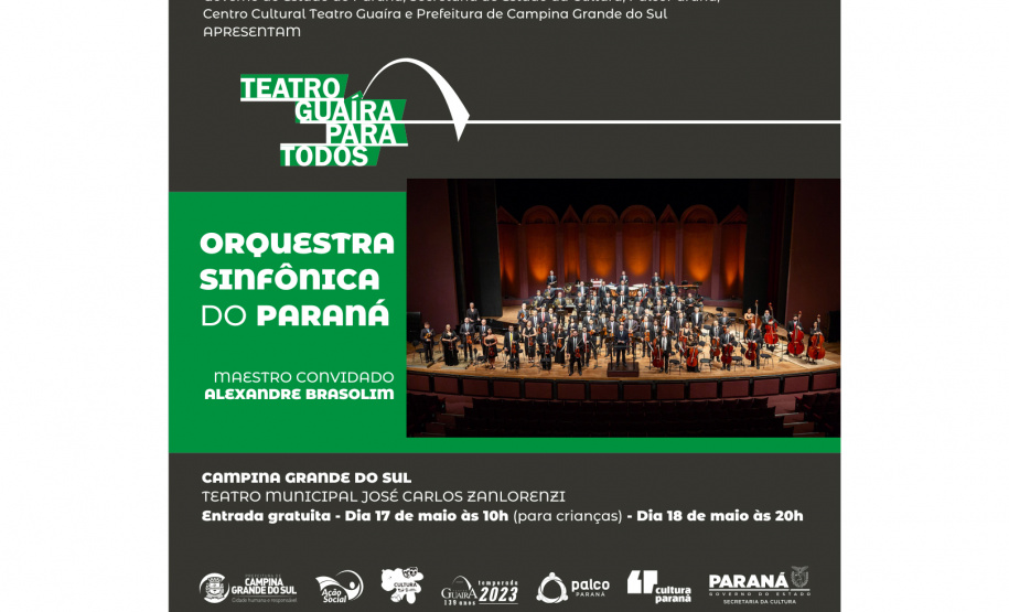 Campina Grande do Sul recebe Orquestra Sinfônica do Paraná nesta quinta (18)