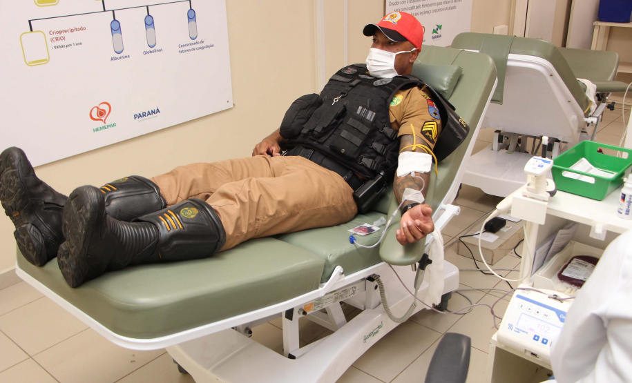 Maio Amarelo: policiais militares doam sangue para conscientização da população sobre acidentes no trânsito