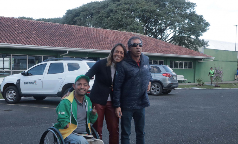 Flávia Arantes do Nascimento, que é uma das filhas de Pelé, visitou nesta sexta-feira (12) as obras de construção das pistas de skate anexas ao Ginásio do Tarumã, em Curitiba.