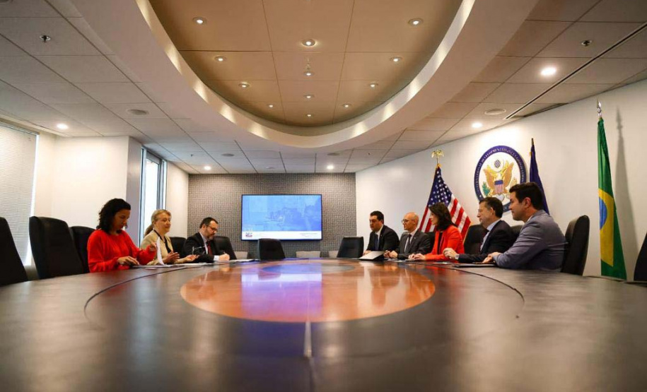 Com o objetivo de ampliar as fontes de recurso a serem utilizados nos projetos de infraestrutura do Paraná, a comitiva estadual liderada pelo governador Carlos Massa Ratinho Junior esteve na sede da International Development Finance Corporation (DFC) - Washington, 11/05/2023