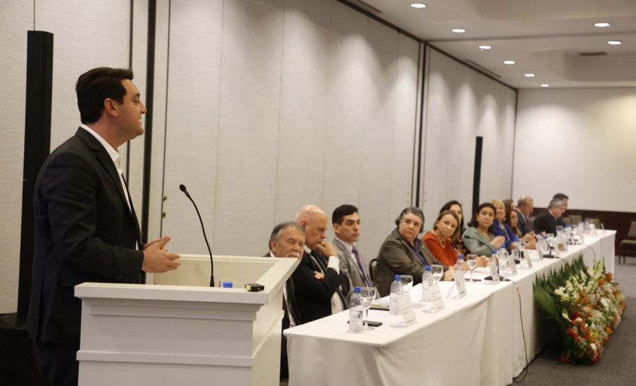 O governador Carlos Massa Ratinho Junior participou de um seminário sobre combate ao trabalho infantil nesta quarta-feira (31), em Foz do Iguaçu.