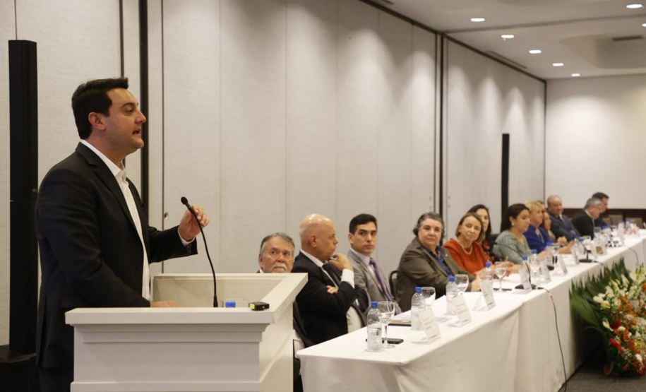 O governador Carlos Massa Ratinho Junior participou de um seminário sobre combate ao trabalho infantil nesta quarta-feira (31), em Foz do Iguaçu.
