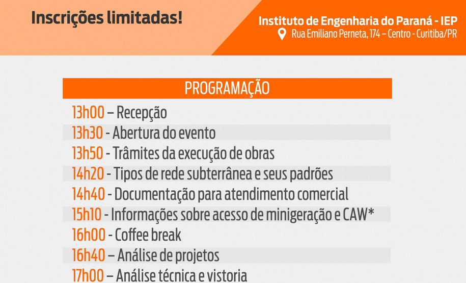 Profissionais responsáveis por planejamento e execução de projetos elétricos participam de encontro com a Copel