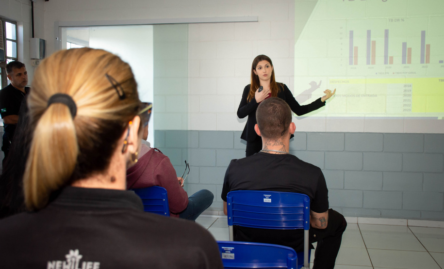Regional de saúde de Londrina faz palestra de conscientização de tuberculose a servidores da Polícia Penal do Paraná