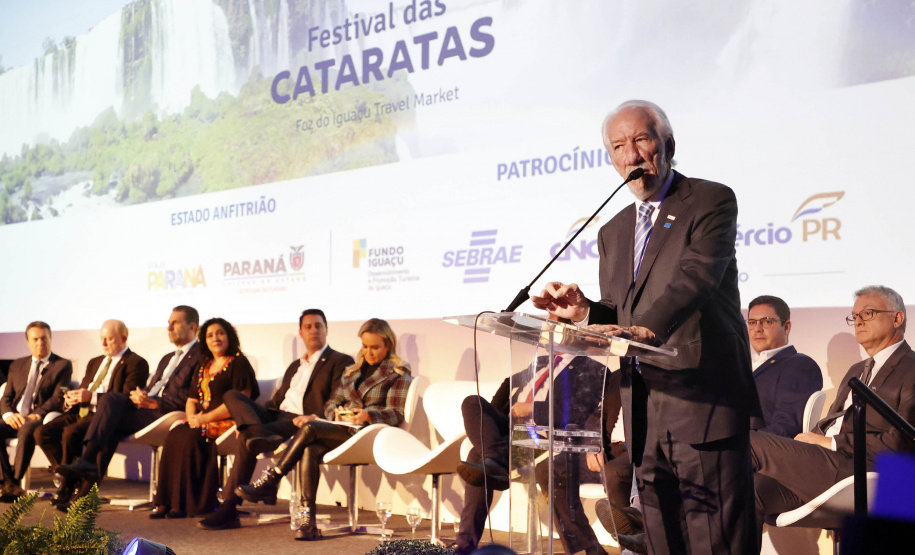 18ª edição, o Festival das Cataratas promoveu, na noite desta quarta-feira (31), no Hotel Recanto Cataratas, a solenidade de abertura do evento. Contou com a participação do governador do Paraná, Carlos Massa Ratinho Junior, Daniela Carneiro, ministra de Turismo do Brasil, e Sofía de Montiel de Afara, ministra do Turismo do Paraguai.
