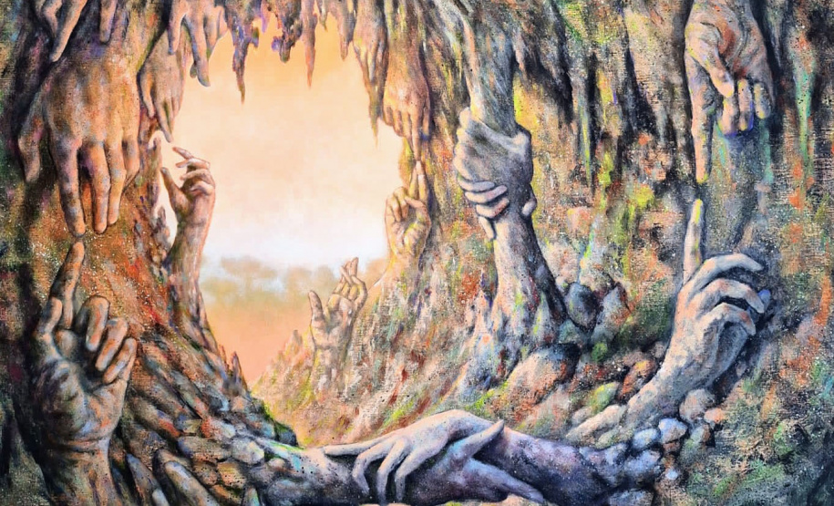 Casa Gomm recebe exposição com arte inspirada em cavernas