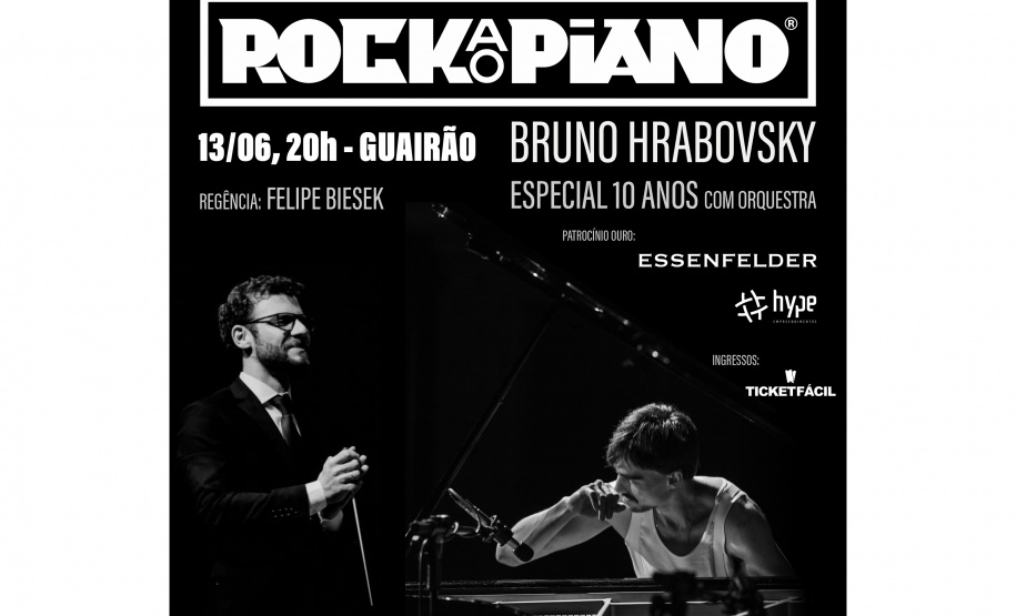 Rock ao Piano: unindo o rock ao erudito, concerto comemora 10 anos de estrada, no Guairão