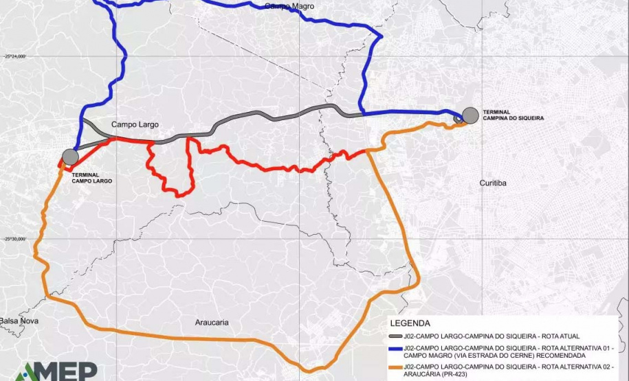 Amep define rotas alternativas para ligação Campo Largo – Curitiba em caso de acidentes na BR-277
