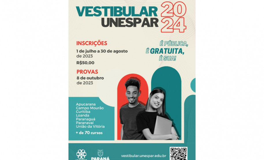 Unespar anuncia inscrições para Vestibular 2024