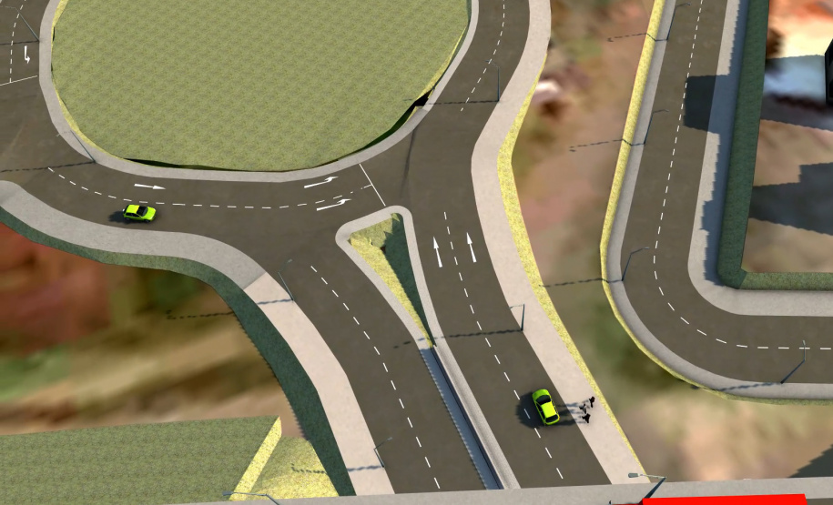 Maquete 3D do anteprojeto do viaduto da PUC