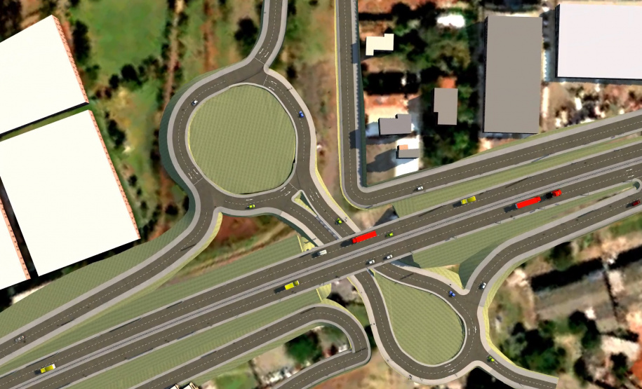 Maquete 3D do anteprojeto do viaduto da PUC